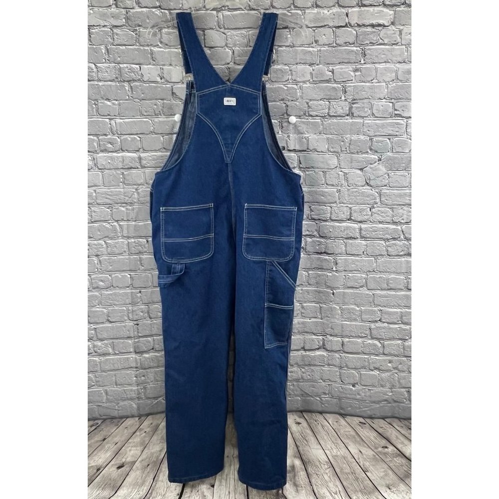 Liberty Bib Overalls Women's  Size L Dark Blue Jean 38 x 31 - Picture 2 of 13